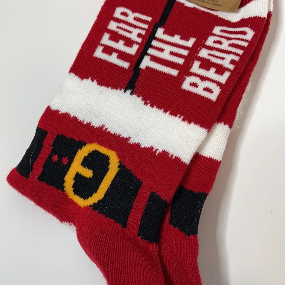 Reckless Fa La La Fear the Beard Christmas Holiday Socks.